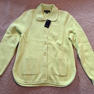 "Repeat Cashmere" NWT Pale Lime Cotton/Viscose Button-Front Jacket